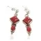 Handmade Navajo .925 Sterling Silver Coral Native American Dangle Earrings 27216-3
