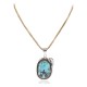 Feather Certified Authentic .925 Sterling Silver Handmade Navajo Natural Turquoise Native American Necklace 14996