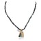 Arrow 12kt Gold Filled and .925 Sterling Silver Handmade Certified Authentic Navajo Natural Snowflake Obsidian Black Onyx and Turquoise Native American Necklace 740101-24-790101