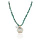 12kt Gold Filled .925 Sterling Silver Handmade Certified Authentic Navajo Turquoise Native American Necklace 740103-19-25296