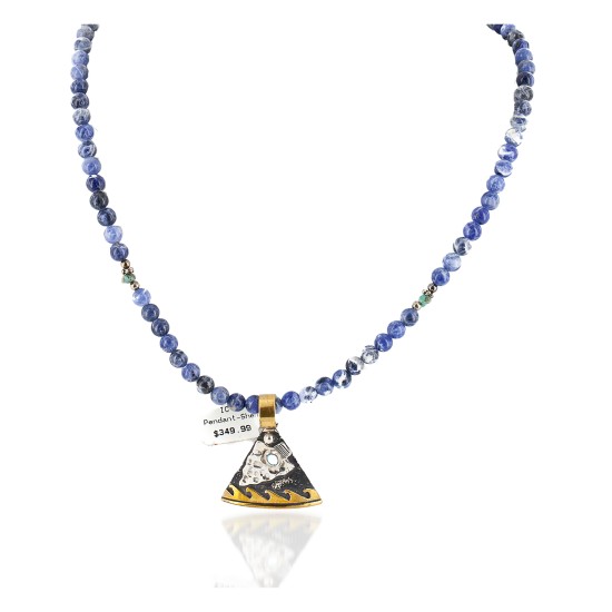 Arrow Wave 12kt Gold Filled and .925 Sterling Silver Handmade Certified Authentic Navajo Natural Turquoise Lapis Native American Necklace 740103-28-10225 Arrow Wave 12kt Gold Filled and .925 Sterling Silver Handmade Certified Authentic Navajo Natural Turquoise Lapis Native American Necklace 740103-28-10225