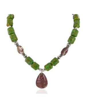 Navajo .925 Sterling Silver Agate Heishi Native American Necklace 750199-1