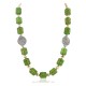.925 Sterling Silver Certified Authentic Navajo Gaspeite Native American Necklace 750230-4