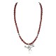 .925 Sterling Silver Roadrunner Handmade Certified Authentic Navajo Natural Jasper and Hematite Native American Necklace 94009-1-16047-6