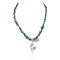 Deer .925 Sterling Silver Handmade Certified Authentic Navajo Natural Turquoise Native American Necklace 94009-2-1606-1