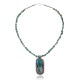 Large Handmade Certified Authentic Navajo .925 Sterling Silver Natural Turquoise Native American Necklace & Pendant 370924290263