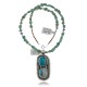 Large Handmade Certified Authentic Navajo .925 Sterling Silver Natural Turquoise Native American Necklace & Pendant 370924290263