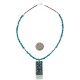 Handmade 3 Stone Certified Authentic Navajo .925 Sterling Silver Turquoise and Coral Native American Necklace & Pendant 390654043860