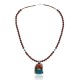 Handmade Certified Authentic Navajo .925 Sterling Silver Natural Turquoise, Spiny Oyster and Red Jasper Native American Necklace and Pendant 370829502794