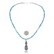 Long Handmade Certified Authentic Navajo .925 Sterling Silver Natural Quartz, Spiny Oyster and Turquoise Native American Necklace and Pendant 371035001948