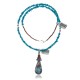 Long Handmade Certified Authentic Navajo .925 Sterling Silver Natural Quartz, Spiny Oyster and Turquoise Native American Necklace and Pendant 371035001948