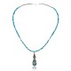 Long Handmade Certified Authentic Navajo .925 Sterling Silver Natural Quartz, Spiny Oyster and Turquoise Native American Necklace and Pendant 371035001948
