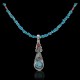Long Handmade Certified Authentic Navajo .925 Sterling Silver Natural Quartz, Spiny Oyster and Turquoise Native American Necklace and Pendant 371035001948
