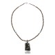 Large Handmade Certified Authentic Navajo .925 Sterling Silver Natural Jasper and Boulder Turquoise Native American Necklace and Pendant 390594947367