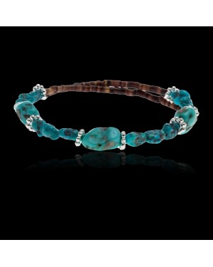 Certified Authentic Navajo Navajo Turquoise Native American Adjustable Wrap Bracelet 12633