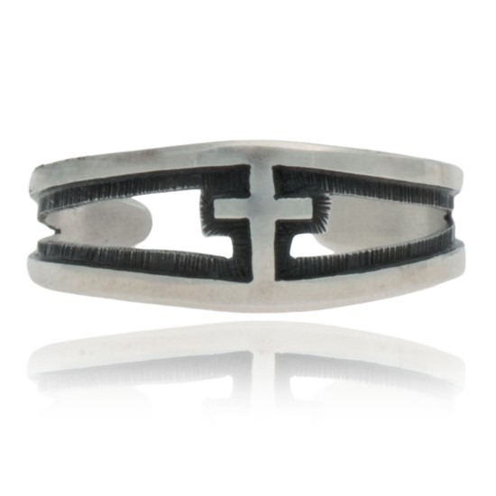 Cross .925 Sterling Silver Certified Authentic Hopi Native American Handmade Toe Ring 13234-1
