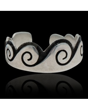 Water Wave .925 Sterling Silver Certified Authentic Hopi Native American Handmade Toe Ring 13234-2