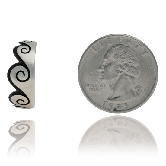 Water Wave .925 Sterling Silver Certified Authentic Hopi Native American Handmade Toe Ring 13234-2