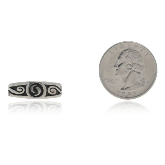Water Wave .925 Sterling Silver Certified Authentic Hopi Native American Handmade Toe Ring 13235-2