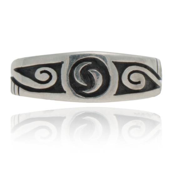 Water Wave .925 Sterling Silver Certified Authentic Hopi Native American Handmade Toe Ring 13235-2