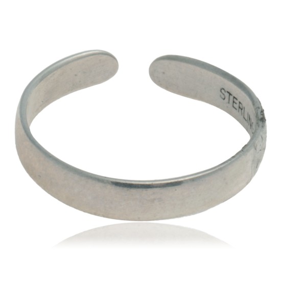 Plain .925 Sterling Silver Certified Authentic Hopi Native American Handmade Toe Ring 13236