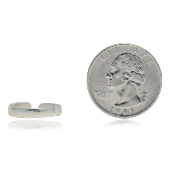Plain .925 Sterling Silver Certified Authentic Hopi Native American Handmade Toe Ring 13236