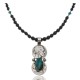 Vintage Style Old Buffalo Coin Certified Authentic Navajo .925 Sterling Silver Genuine Turquoise and Smokey Quartz Native American Necklace and Pendant 370983525279