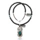 Vintage Style Old Buffalo Coin Certified Authentic Navajo .925 Sterling Silver Genuine Turquoise and Smokey Quartz Native American Necklace and Pendant 370983525279