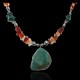 Large Certified Authentic Navajo Native .925 Sterling Silver Turquoise and Carnelian Native American Necklace 370812723044