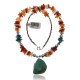 Large Certified Authentic Navajo Native .925 Sterling Silver Turquoise and Carnelian Native American Necklace 370812723044