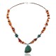 Large Certified Authentic Navajo Native .925 Sterling Silver Turquoise and Carnelian Native American Necklace 370812723044