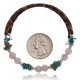 Certified Authentic Navajo Turquoise and Pink Quartz Native American Wrap Bracelet 12733-1
