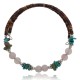 Certified Authentic Navajo Turquoise and Pink Quartz Native American Wrap Bracelet 12733-1
