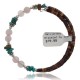 Certified Authentic Navajo Turquoise and Pink Quartz Native American Wrap Bracelet 12733-1