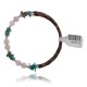 Certified Authentic Navajo Turquoise and Pink Quartz Native American Wrap Bracelet 12733-1