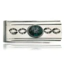 Handmade Sun Navajo Nickel and .925 Sterling Silver Natural Turquoise Native American Money Clip 11238-8
