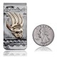 12kt Gold Filled and .925 Sterling Silver Bear Paw Handmade Certified Authentic Navajo Native American Money Clip 11256