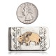 12kt Gold Filled and .925 Sterling Silver Buffalo and Mountain Handmade Certified Authentic Navajo Native American Money Clip 11259-2