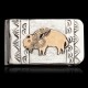 12kt Gold Filled and .925 Sterling Silver Buffalo and Mountain Handmade Certified Authentic Navajo Native American Money Clip 11259-2