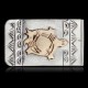 Turtle 12kt Gold Filled and .925 Sterling Silver Certified Authentic Handmade Navajo Native American Money Clip 11266-2