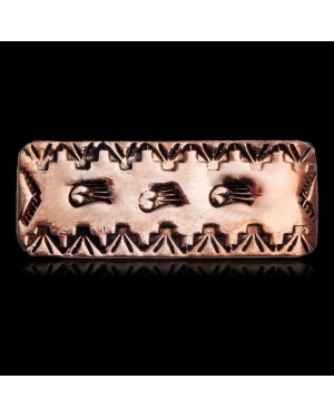 Bear Paw and Mountain Navajo Certified Authentic Handmade Pure Copper and Nickel Native American Money Clip 11267-12