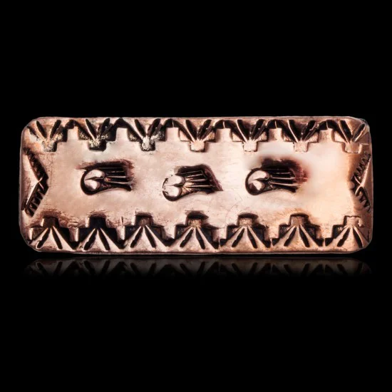 Bear Paw and Mountain Navajo Handmade Pure Copper and Nickel Native American Money Clip 11267-12 Bear Paw and Mountain Navajo Handmade Pure Copper and Nickel Native American Money Clip 11267-12