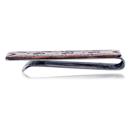 Swirl and Mountain Navajo Certified Authentic Handmade Pure Copper and Nickel Native American Money Clip 11267-5