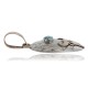 12kt Gold Filled and .925 Sterling Silver Certified Authentic Bull Skull Handmade Navajo Natural Turquoise Native American Pendant 17044-2