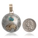 Buffalo 12kt Gold Filled and .925 Sterling Silver Certified Authentic Handmade Navajo Native American Natural Turquoise Pendant 24530