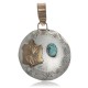 Turtle 12kt Gold Filled and .925 Sterling Silver Certified Authentic Handmade Navajo Native American Natural Turquoise Pendant 24532