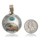 12kt Gold Filled and .925 Sterling Silver Certified Authentic Eagle head Handmade Navajo Natural Turquoise Native American Pendant  94008
