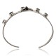 Handmade Certified Authentic Navajo .925 Sterling Silver Natural Black Onyx Native American Flower Cuff Bracelet 12946-4