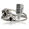 Handmade Navajo Flower Cuff Bracelet in 925 Sterling Silver with Black Onyx 12946-4 Handmade Navajo Flower Cuff Bracelet in 925 Sterling Silver with Black Onyx 12946-4