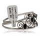 Handmade Certified Authentic Navajo .925 Sterling Silver Natural Black Onyx Native American Flower Cuff Bracelet 12946-4